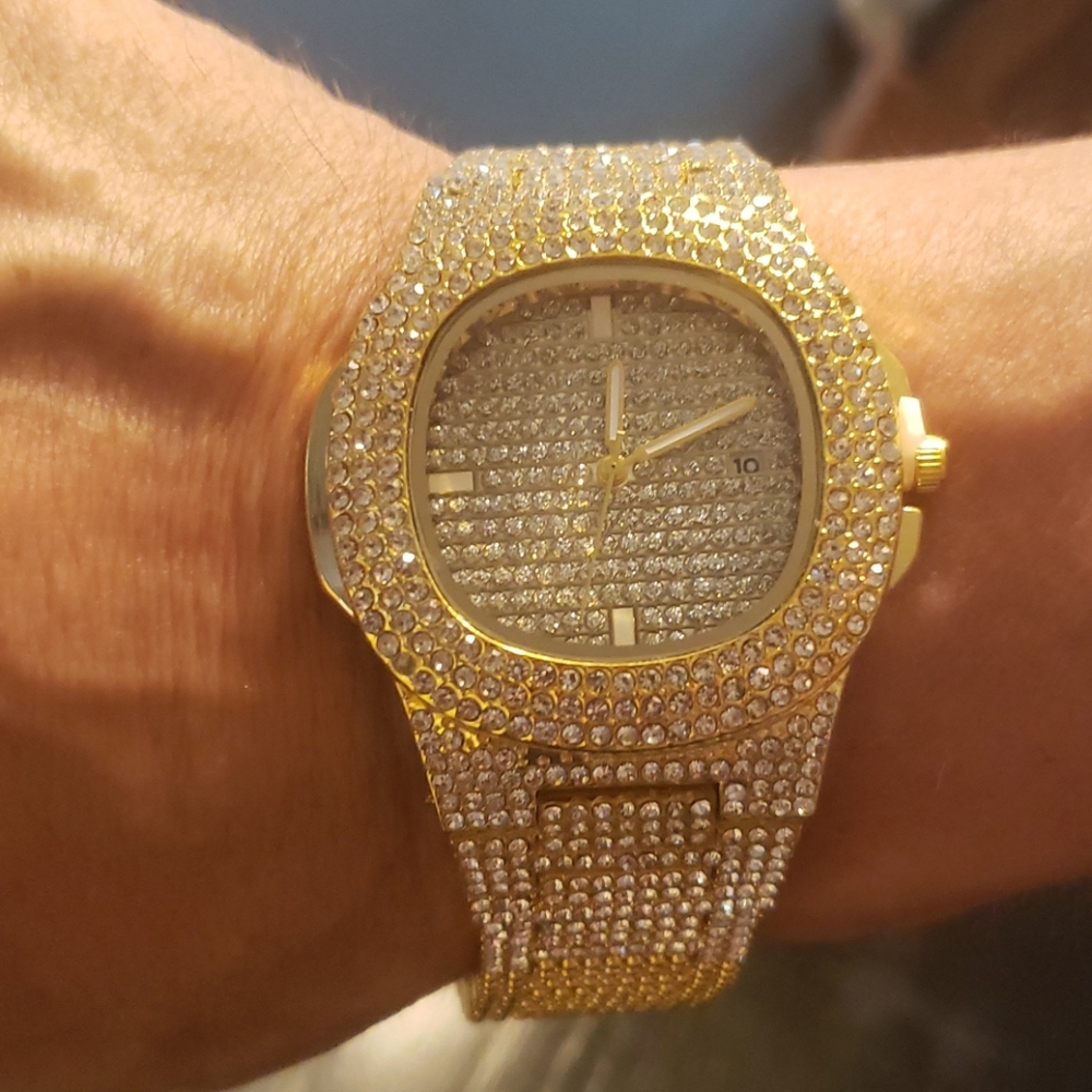 NWOT Iced Out Men's Chronograph Watch